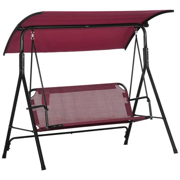 Outsunny 3-Person Porch Swing with Stand, Outdoor Swing for Patio Porch with Adjustable Tilt Canopy and Comfortable Swing Bench-Style Seat - product image 1
