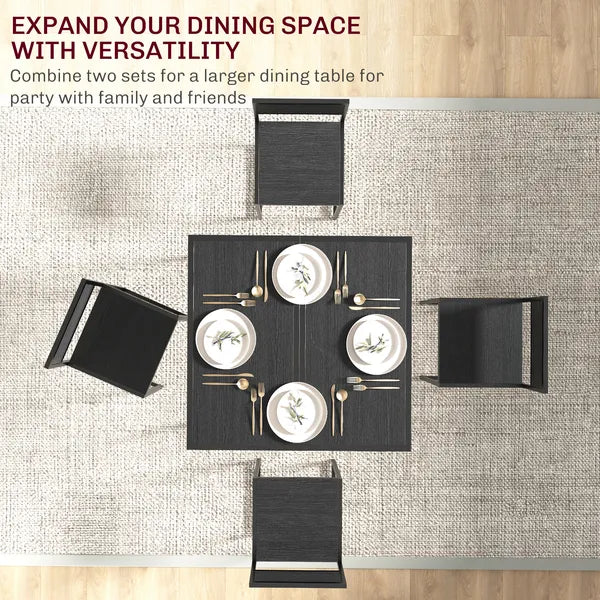 HOMCOM 3-Piece Dining Room Set, Industrial Kitchen Table Set with Rectangular Table and 2 Dining Chairs, Black - product image 7