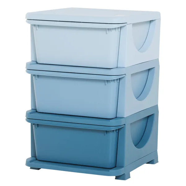 3 Tier Kids Toy Storage Organizer with Drawers, Blue, Chest for Bedroom, Kindergarten, Living Room, for Boys and Girls - product image 1