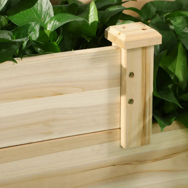 3 Tier Raised Flower Bed Outdoor Planter Box Wooden Garden Bed, Open Bottom for Plants, 42.5"x34.75"x14.25", Natural - product image 8