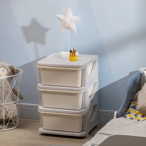 3-Tier Toy Storage Organizer, Spacious Drawers Chest for Bedroom, Nursery, Living Room, Durable for Toddlers, Cream White - product image 10
