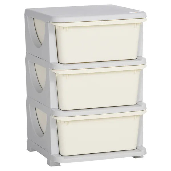 3-Tier Toy Storage Organizer, Spacious Drawers Chest for Bedroom, Nursery, Living Room, Durable for Toddlers, Cream White - product image 1