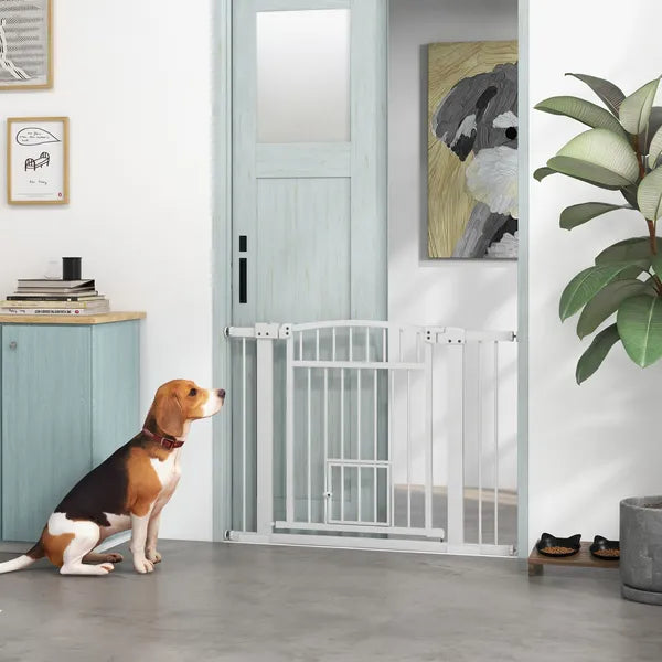 30"-41" Extra Wide Walk Through Dog Gate with Cat Door, 3-Inch and 5.5-Inch Extension Kits, 30" High - product image 10