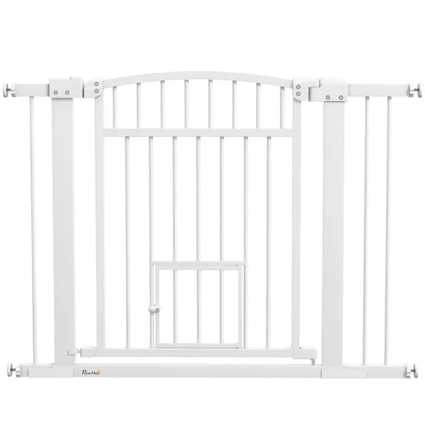 30"-41" Extra Wide Walk Through Dog Gate with Cat Door, 3-Inch and 5.5-Inch Extension Kits, 30" High - product image 11