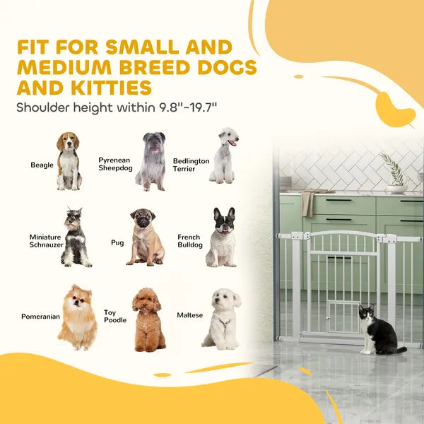 30"-41" Extra Wide Walk Through Dog Gate with Cat Door, 3-Inch and 5.5-Inch Extension Kits, 30" High - product image 9