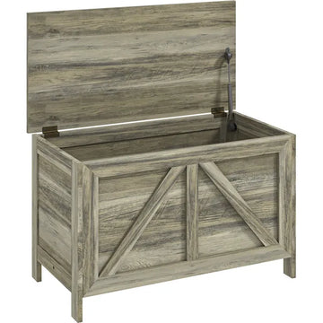30 Inch Farmhouse Lift Top Storage Bench with Safety Hinge, Gray - product image 1
