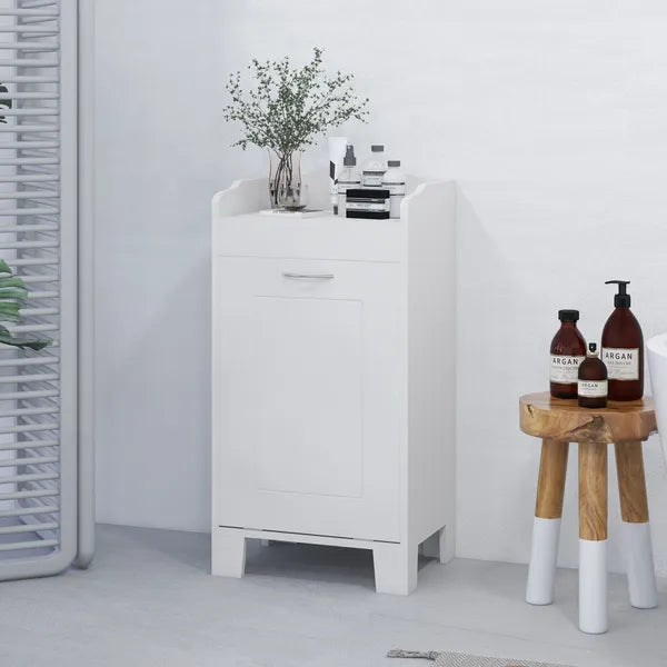HOMCOM 31" Tilt Out Laundry Hamper, Free Standing Bathroom Storage Cabinet, Home Organizer, White - product image 10