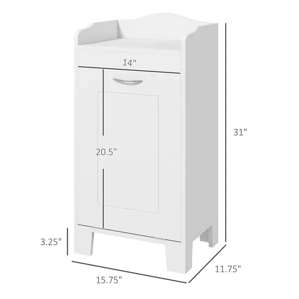 HOMCOM 31" Tilt Out Laundry Hamper, Free Standing Bathroom Storage Cabinet, Home Organizer, White - product image 3
