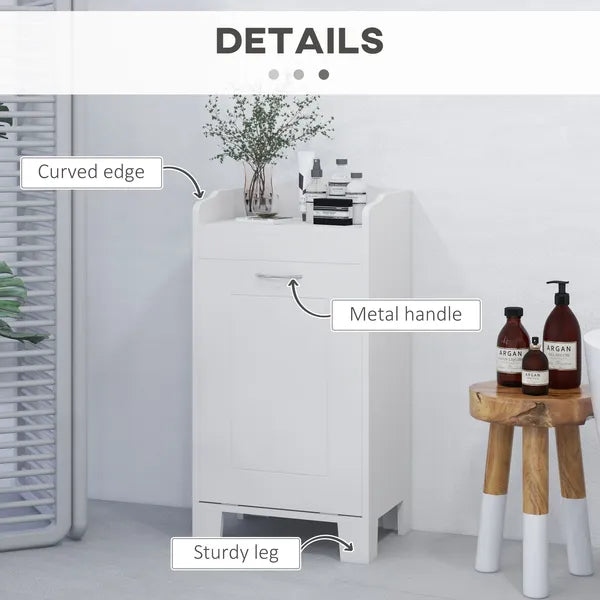 HOMCOM 31" Tilt Out Laundry Hamper, Free Standing Bathroom Storage Cabinet, Home Organizer, White - product image 5
