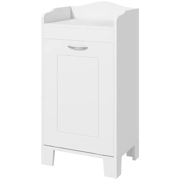 HOMCOM 31" Tilt Out Laundry Hamper, Free Standing Bathroom Storage Cabinet, Home Organizer, White - product image 1