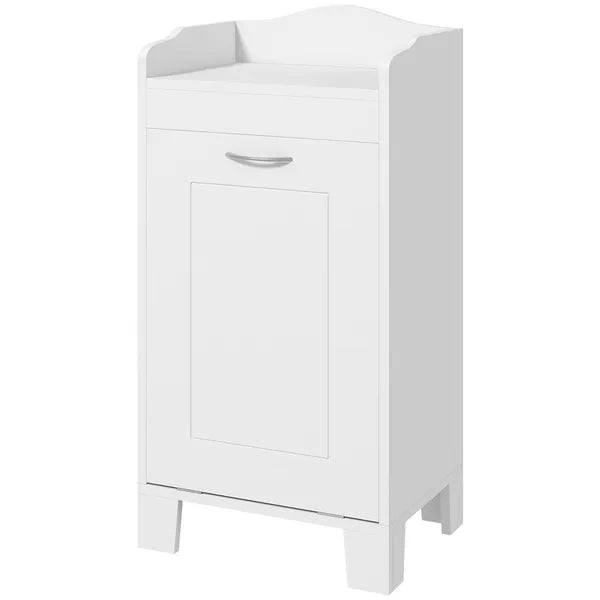 HOMCOM 31" Tilt Out Laundry Hamper, Free Standing Bathroom Storage Cabinet, Home Organizer, White - product image 1