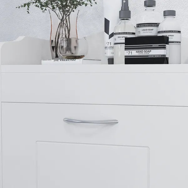 HOMCOM 31" Tilt Out Laundry Hamper, Free Standing Bathroom Storage Cabinet, Home Organizer, White - product image 8