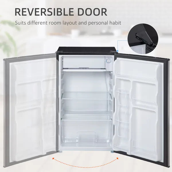 3.2 Cu.Ft Mini Fridge Freezer, Single Door with Adjustable Thermostat, Reversible Door for Dorm, Silver - product image 7
