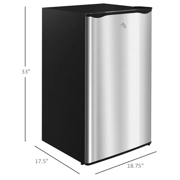 3.2 Cu.Ft Mini Fridge Freezer, Single Door with Adjustable Thermostat, Reversible Door for Dorm, Silver - product image 3