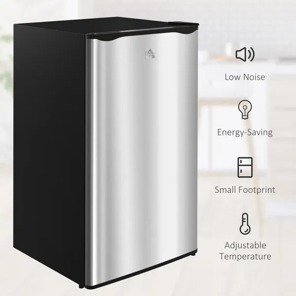 3.2 Cu.Ft Mini Fridge Freezer, Single Door with Adjustable Thermostat, Reversible Door for Dorm, Silver - product image 8
