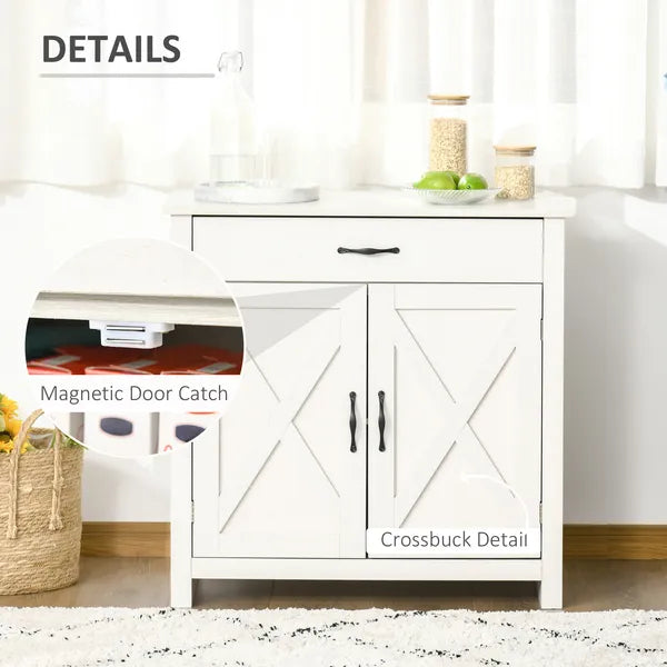 HOMCOM 32 Inch Farmhouse Sideboard Buffet Cabinet with Drawer, Barn Door Style Accent Cabinet Organizer for Kitchen, Living Room and Entryway - product image 7
