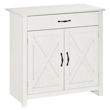 HOMCOM 32 Inch Farmhouse Sideboard Buffet Cabinet with Drawer, Barn Door Style Accent Cabinet Organizer for Kitchen, Living Room and Entryway - product image 1