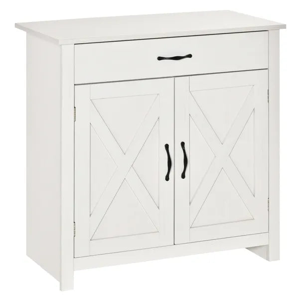 HOMCOM 32 Inch Farmhouse Sideboard Buffet Cabinet with Drawer, Barn Door Style Accent Cabinet Organizer for Kitchen, Living Room and Entryway - product image 1