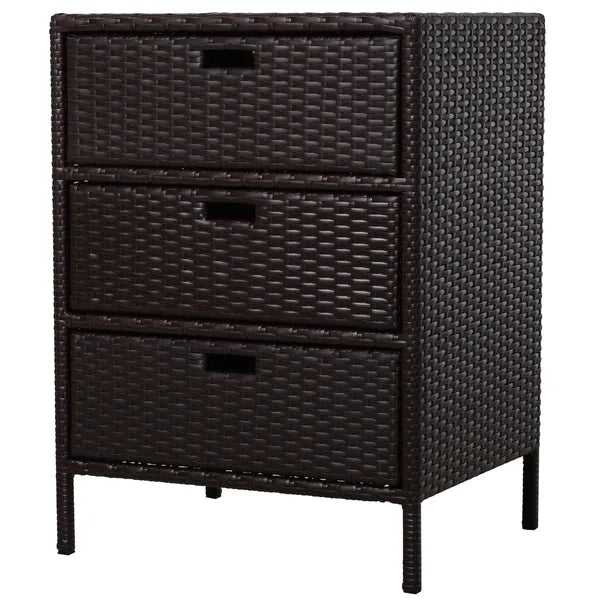 Outsunny 32" Poolside Rattan Wicker Patio Organizer Storage Cabinet with 3 Large Drawers and Weather-Fighting Materials - product image 11