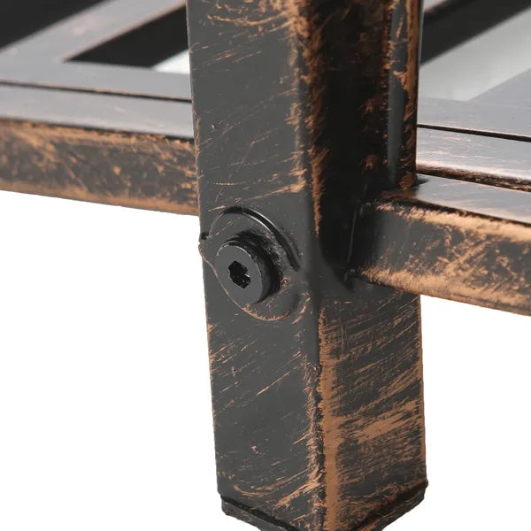 Outsunny 3.3 ft Metal Arch Zen Garden Bridge with Safety Siderails, Decorative Footbridge, Delicate Scrollwork and Corner Spheres for Stream - product image 8
