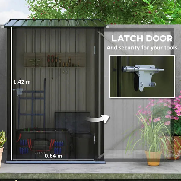 3.3 x 3.4 ft Metal Lean To Garden Storage Shed with Lockable Door, Dark Gray - product image 7