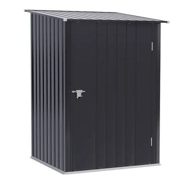 3.3 x 3.4 ft Metal Lean To Garden Storage Shed with Lockable Door, Dark Gray - product image 1