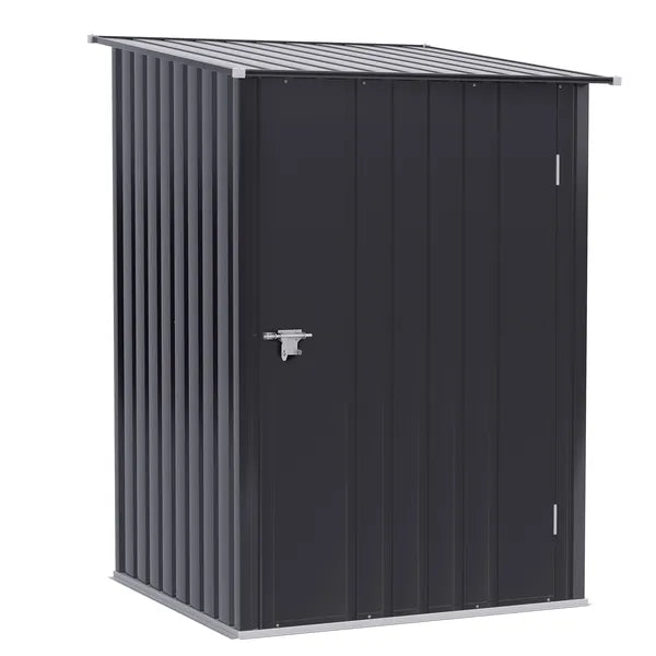 3.3 x 3.4 ft Metal Lean To Garden Storage Shed with Lockable Door, Dark Gray - product image 1