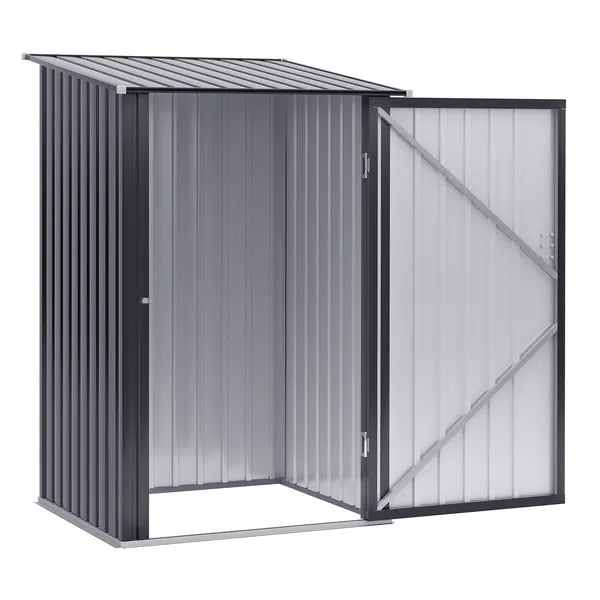 3.3 x 3.4 ft Metal Lean To Garden Storage Shed with Lockable Door, Dark Gray - product image 12