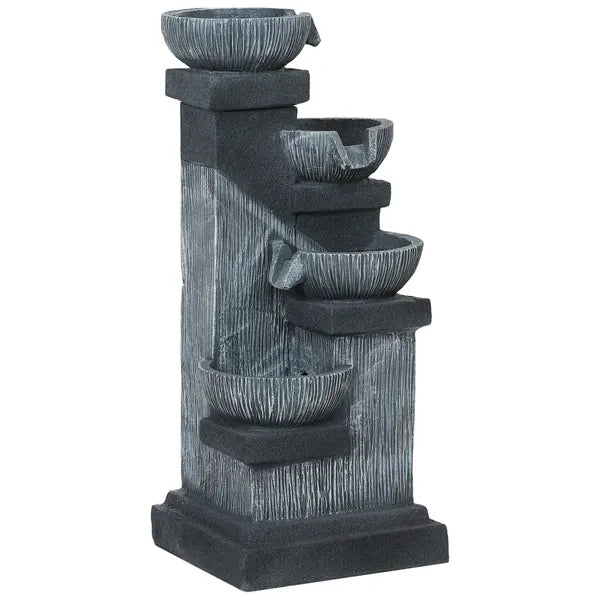 Outsunny 33.5 Inch Water Fountain, 4-Tier Resin Cascading Bowls Outdoor Waterfall Fountain with LED Lights, Pump - product image 12