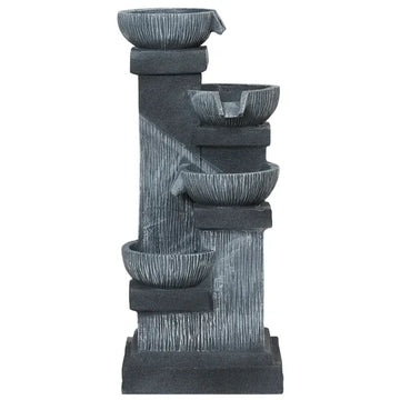 Outsunny 33.5 Inch Water Fountain, 4-Tier Resin Cascading Bowls Outdoor Waterfall Fountain with LED Lights, Pump - product image 1