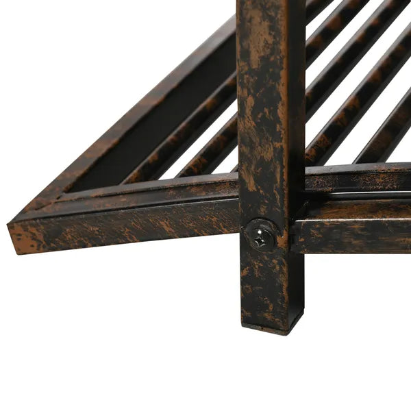 Outsunny 3.3 Ft Metal Zen Garden Bridge, Decorative Arch, Safety Siderails, Floral Scrollwork, Brown - product image 11