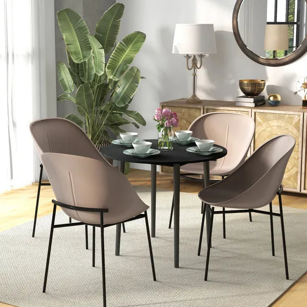 HOMCOM 35" Round Folding Dining Table Distressed Black Solid Wood Legs Drop Leaf for Kitchen Dining Room - product image 10