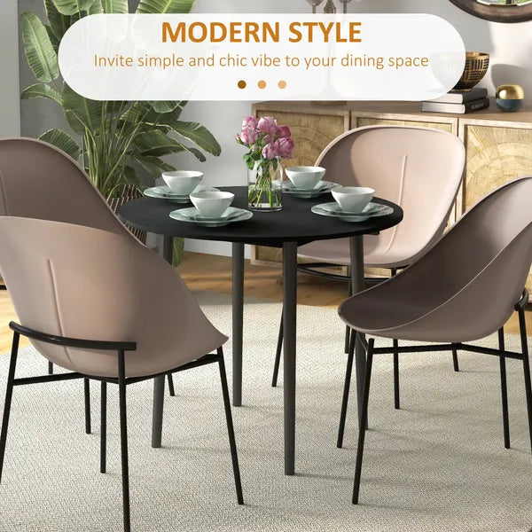 HOMCOM 35" Round Folding Dining Table Distressed Black Solid Wood Legs Drop Leaf for Kitchen Dining Room - product image 5
