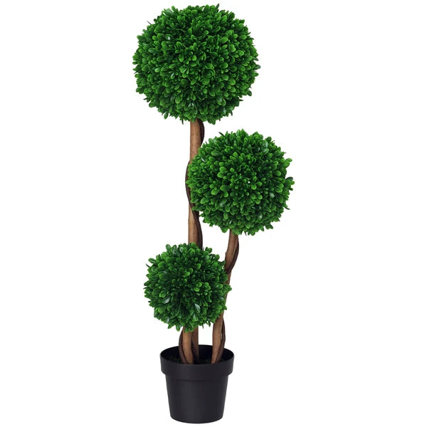 3.5ft Artificial Tree, Triple Ball Boxwood Topiary with Pot and Sandalwood Leaves, for Indoor Outdoor Home - product image 11