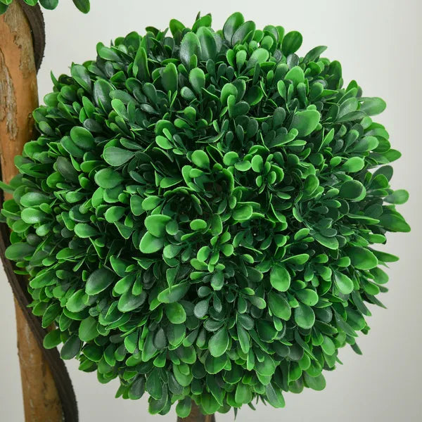3.5ft Artificial Tree, Triple Ball Boxwood Topiary with Pot and Sandalwood Leaves, for Indoor Outdoor Home - product image 9