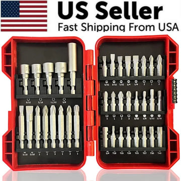 37 Piece Impact Screwdriver Bit and Nut Driver Set with Torx and Phillips Bits