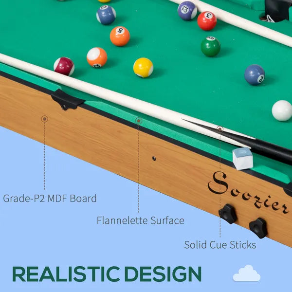 38" Foldable Billiards Tabletop Game, Complete Pool Table Set for Family Fun, Includes Balls, Cues, Chalk, Brush, for Game Room - product image 6