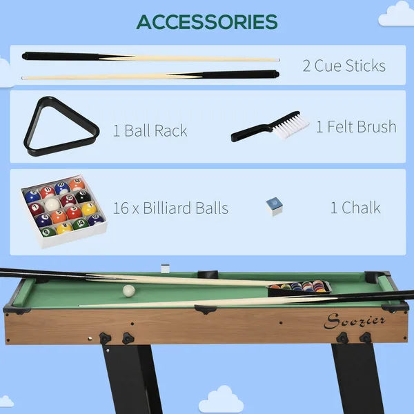 38" Foldable Billiards Tabletop Game, Complete Pool Table Set for Family Fun, Includes Balls, Cues, Chalk, Brush, for Game Room - product image 5