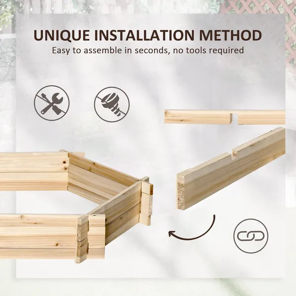 39'' x 36'' Screwless Raised Garden Bed, Hexagon Planter Box DIY Herb Garden - product image 5