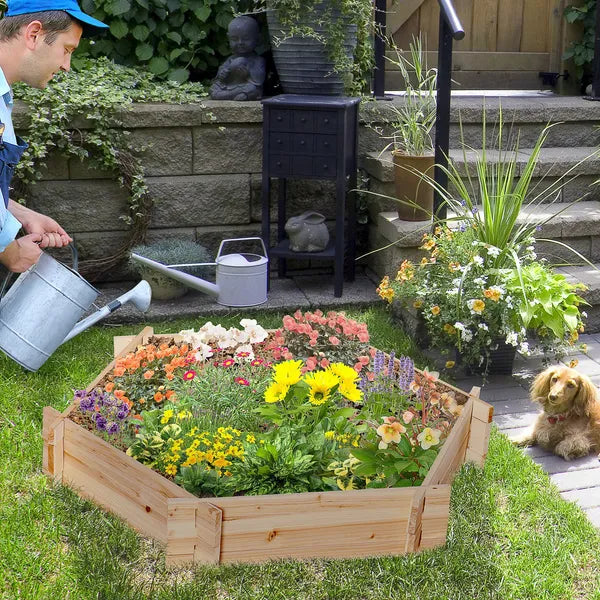 39'' x 36'' Screwless Raised Garden Bed, Hexagon Planter Box DIY Herb Garden - product image 2