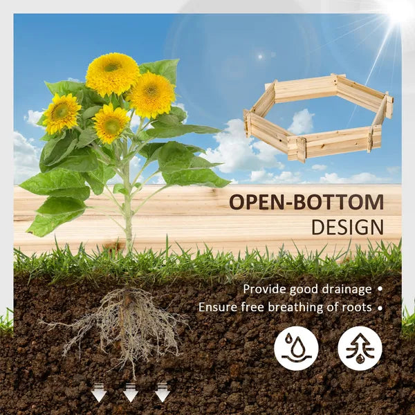 39'' x 36'' Screwless Raised Garden Bed, Hexagon Planter Box DIY Herb Garden - product image 4