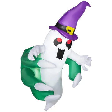 3.9 Ft Inflatable Halloween Window Sticker Ghost, Blow Up LED Display for Garden Indoor Outdoor - product image 1