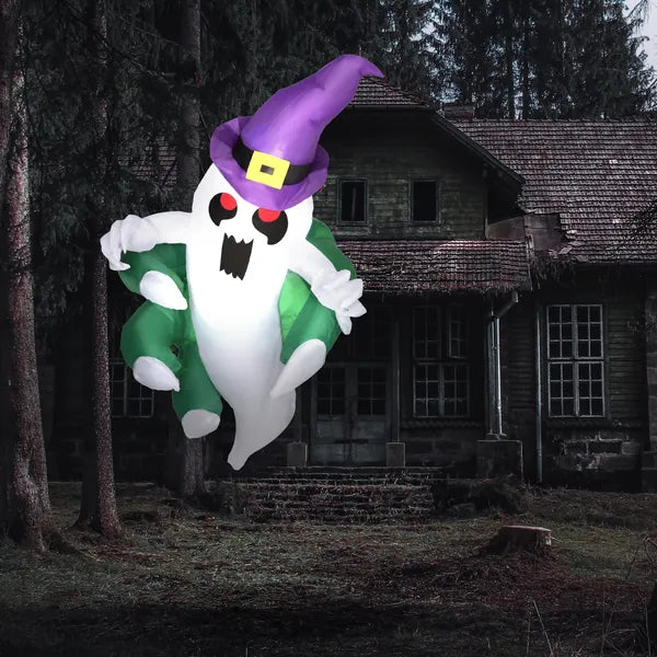 3.9 Ft Inflatable Halloween Window Sticker Ghost, Blow Up LED Display for Garden Indoor Outdoor - product image 10