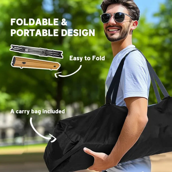 Outsunny 3 Ft Aluminum Small Folding Table, Portable Camping Table with Storage Bag, Carry Bag for Outdoor Picnic BBQ, Brown - product image 7
