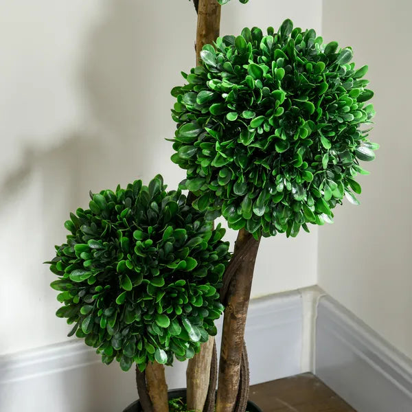 3ft Artificial Triple Ball Boxwood Topiary Tree, Pot, Sandalwood Leaves, Indoor Outdoor Home - product image 8