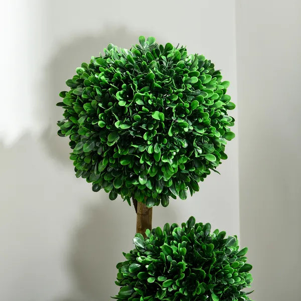 3ft Artificial Triple Ball Boxwood Topiary Tree, Pot, Sandalwood Leaves, Indoor Outdoor Home - product image 7