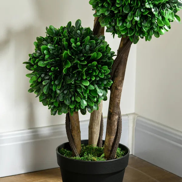 3ft Artificial Triple Ball Boxwood Topiary Tree, Pot, Sandalwood Leaves, Indoor Outdoor Home - product image 9