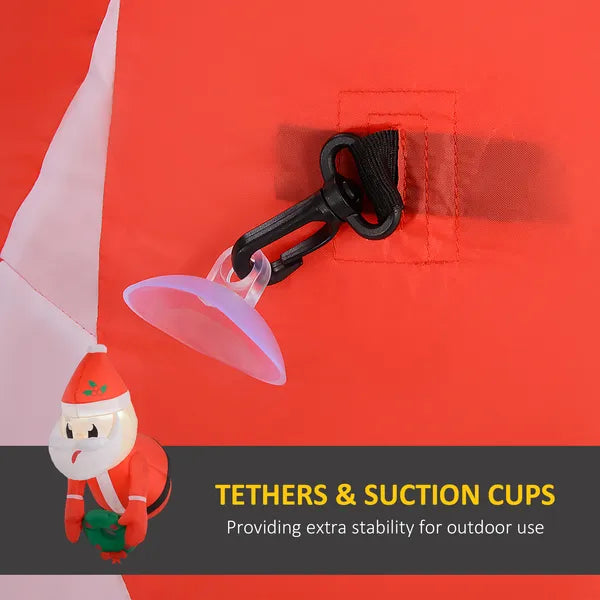 3ft Inflatable Santa Holding Wreath, Lean Out from Window Outdoor Decortaion with LED Lights, for Holiday Party Garden - product image 7