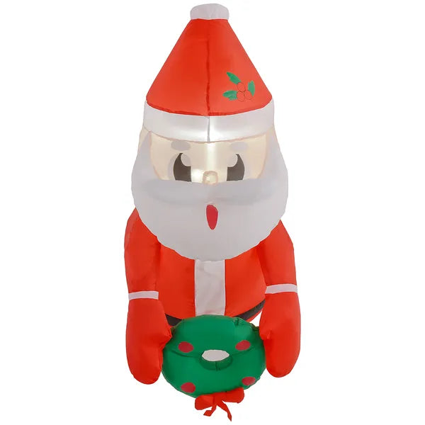 3ft Inflatable Santa Holding Wreath, Lean Out from Window Outdoor Decortaion with LED Lights, for Holiday Party Garden - product image 11
