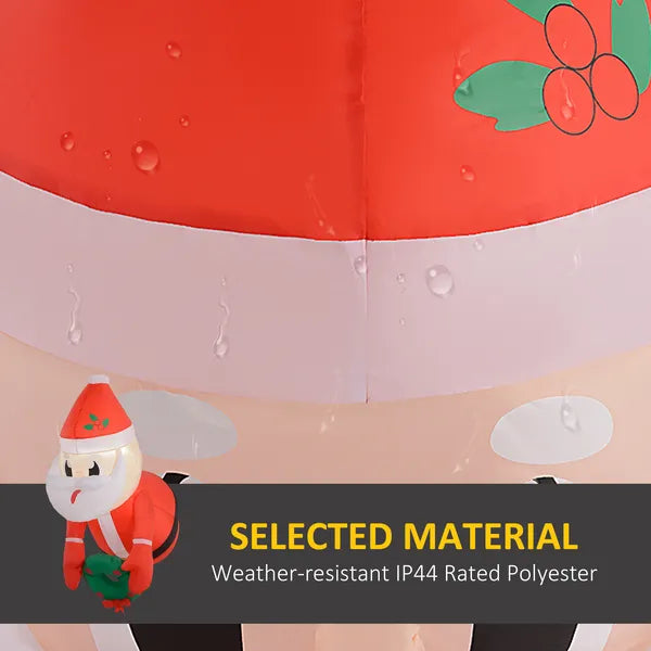 3ft Inflatable Santa Holding Wreath, Lean Out from Window Outdoor Decortaion with LED Lights, for Holiday Party Garden - product image 5